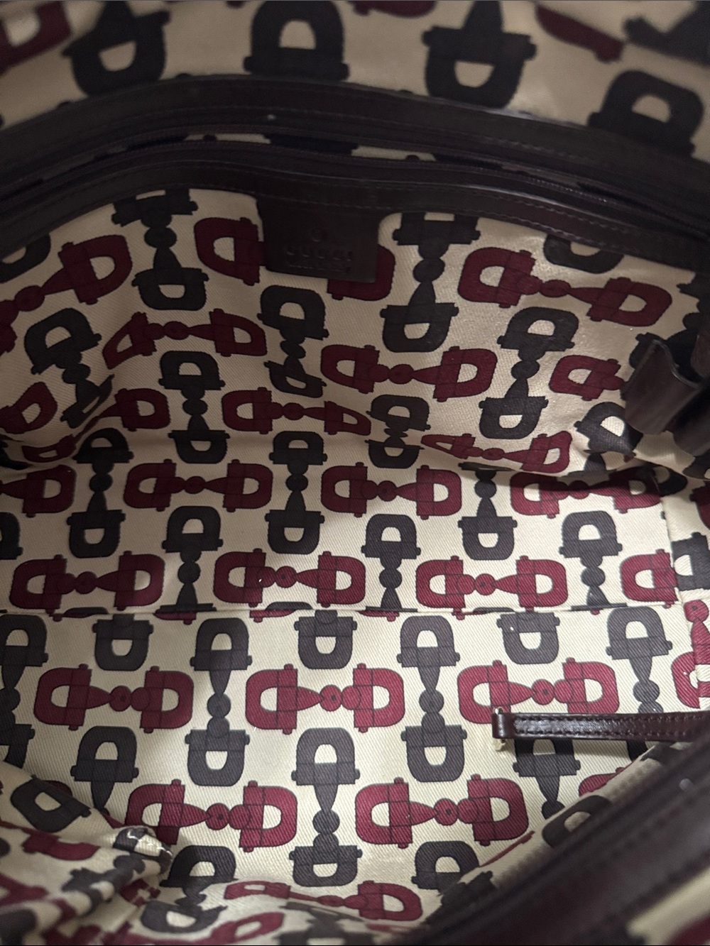 Gucci Guccisima medium punch tote in Chocolate Brown leather - Picture 10 of 12